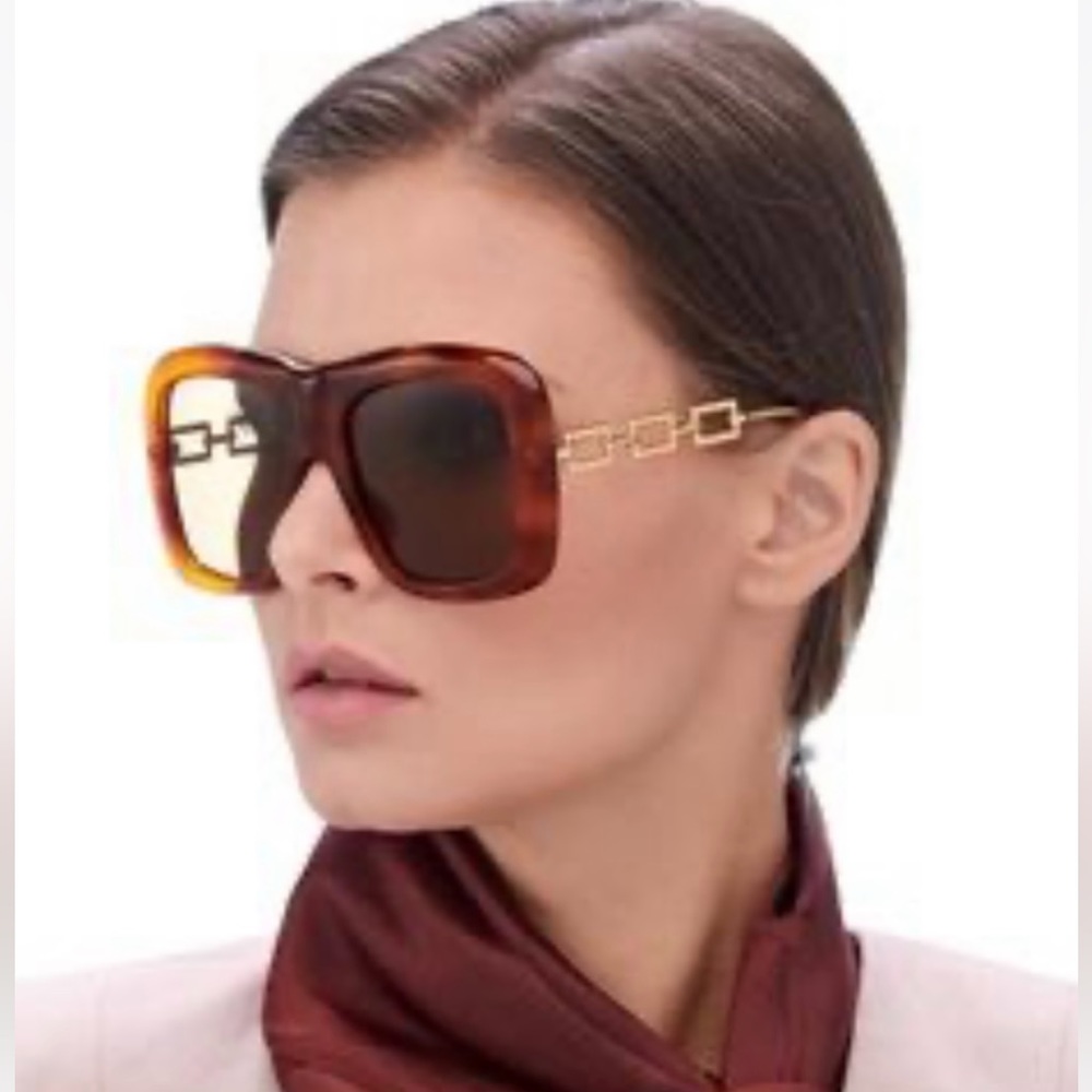 GUCCI Authentic Oversized Havana/Gold Sunglasses